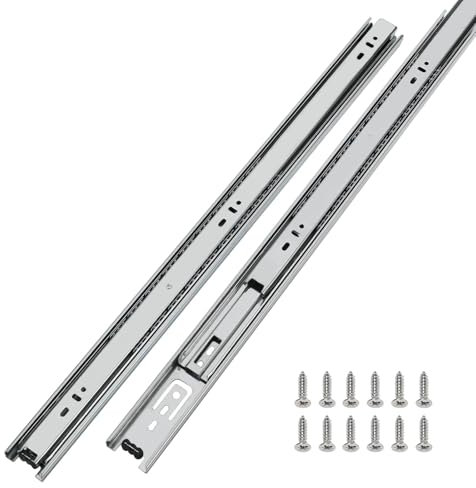 LONTAN 1 Pair Drawer Runners 300mm Kitchen Drawer Runners Drawer Slides Replacement 45kg Load Capacity Ball Bearing Drawer Runners Heavy Duty Drawer Runners