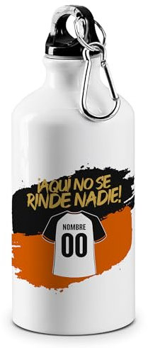 Botella Personalizada Fútbol Valencia | Regalo Original para Aficionados del Fútbol | Regalo Camisetas Equipos Futbol | Regalo Niño/a Aluminio 500 ml (Valencia)