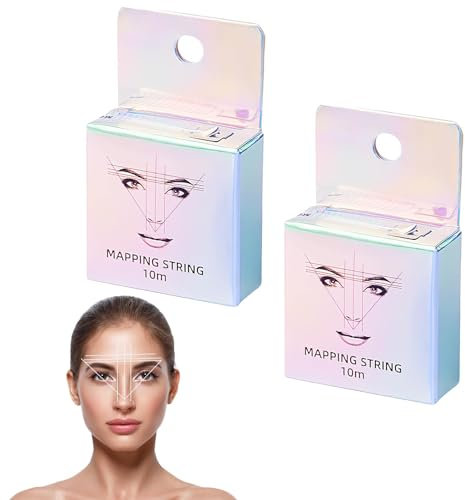2 Stück Augenbrauen Schnüre Vorgefärbter Faden Microblading Brow Mapping String für Semi Permanent Augenbrauen Tattoo Augenbrauen-Mapping-Saite Kosmetisches Werkzeug für Microblading und Wachsen