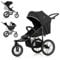 Kinderkraft HELSI 2 Buggy bis 27 kg, Buggy ab geburt, Laufkinderwagen mit große Luftreifen, Liegefunktion, Verstellbarer Elterngriff, Zusammenklappen, Untersitzkorb, Schwarz