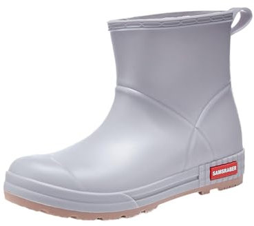 Perfeclan Stivali da pioggia eleganti per donne - Calzature trendy resistenti all'umidità, grigio, 245x17 cm