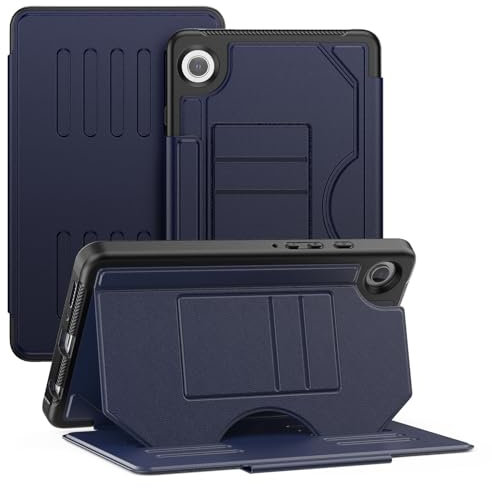 Case for Samsung Galaxy Tab A9 8.7 Inch 2023, PU Leather Hard Shell Smart Protective Cover Flip Case for Tab A9 SM-X110/X115/X117, Multi-angle Magnetic Stand, Auto Sleep/Wake, Card Slot, Tibetan Blue