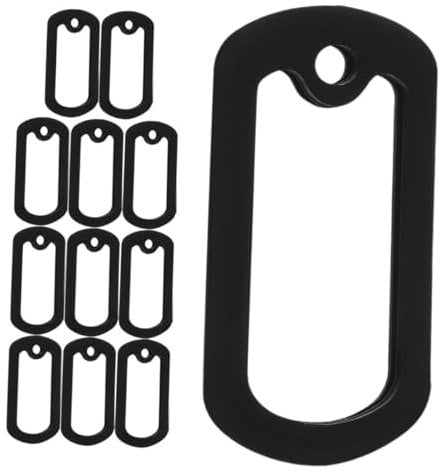 ORFOFE 12pcs Dog Tag Muffling Circle Dog Tag Sleeve Silent Dog Tag Case Dog Tag Covers Dog Name Tags Sleeve Dog Tag Protector Dog Id Tag Cover Dog Accessories Black