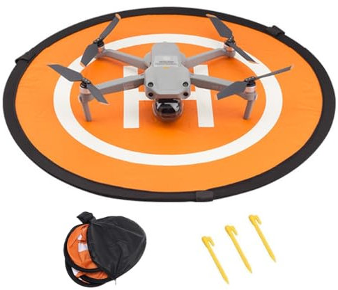 Schnell Faltbar Drone Landing Pad, Tragbarer Landeplatz für Drohnen, Drohnen Landeplatz Zubehör, Drohnen Landing Pad, Und 2 geschliffene Nägel 1 Tragetaschefür RC Drones, Helicopters, PVB Drones