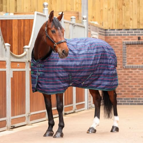 Shires Tempest Plus 100 Stable Rug - Navy Tartan