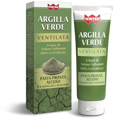 Winter Argilla Verde Ventilata 100% Naturale - Argilla Verde Antinfiammatoria, Maschera Argilla Riequilibrante e Impacchi Detox per Viso e Corpo - Formato 250ml