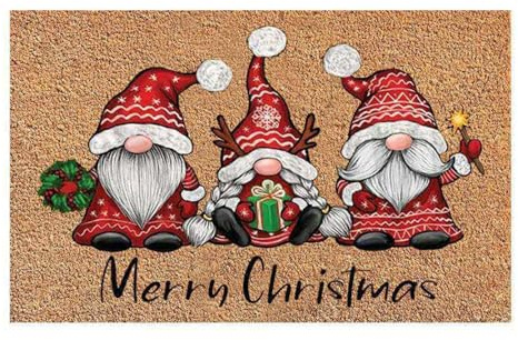 Yuemeuy Fußmatte Weihnachten Wichtel | rutschfeste Fussmatte | Türmatte Für Weihnachtsdekoration | Wichtel Willkommen Bodenmatte rutschfest Und Waschbar 40x60cm