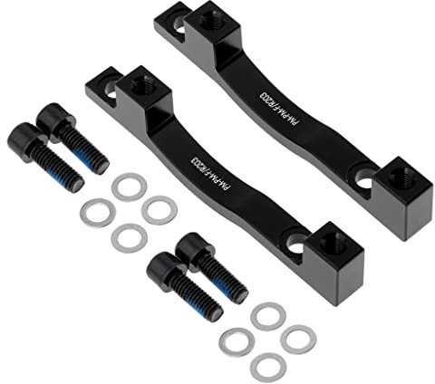 Qianly 2 Stück 203 Mm Fahrrad Adapter für Scheibenbremsen Vorne Und Hinten, Schwarz