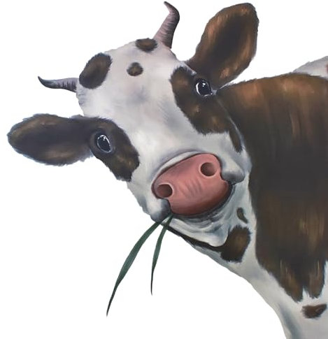 Kuh-Fensterbild, Wandtattoo Viny,3D Wandaufkleber,Lustige Wandabziehbilder, Fensteraufkleber,Wanddekor Entfernbare Für Wohnzimmer Schlafzimmer Naturliebhaber Geschenke,30x30cm (A)