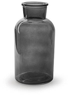finehomegarden 2X Glasflasche Glas Braxton Dekoflasche Flasche Vase Smoke Ø10cm H20cm Deko Tischdeko