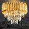 MSSIAN Gold Kristall Kronleuchter 3-Ebene Esszimmer Kronleuchter Leuchten Moderne Kronleuchter für Esszimmer Kleine Anhängerleuchter für Wohnzimmer Foyer Küche Insel Eingang Runde 5-Licht W40CM
