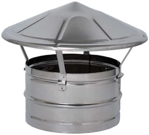 Tête de Cheminée chinoise fixe, chapeau de ventilation en acier galvanisé (Ø 16 cm)