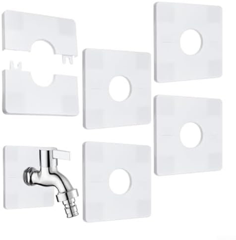 5 Pack Square Wall Flange Cover for 32mm Duct White ABS Decorative Plates for Plumbing and Cable Management