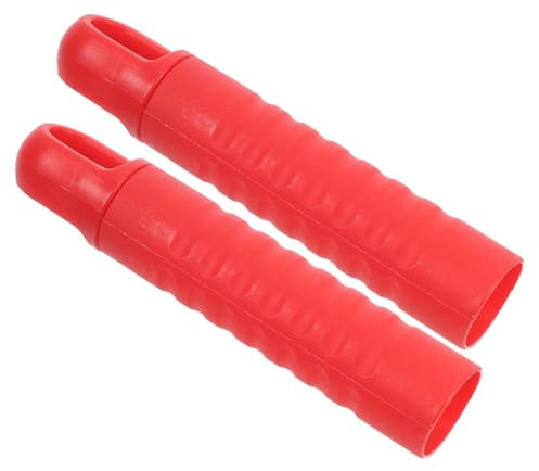 Vaguelly 2pcs Mop Handle Grip Replacement Caps Anti-Slip Design 25mm Diameter Red for Broom Handle Accessories and Dustpan Grips