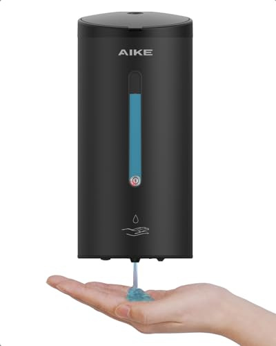 AIKE Classic Automatic Soap Dispenser Wall Mounted, Stainless Steel Finish | Dual-Mode Installation, 740ML Large Capacity, 5-Level Adjustment, Waterproof Soap Dispenser for Home or Commercial Settings