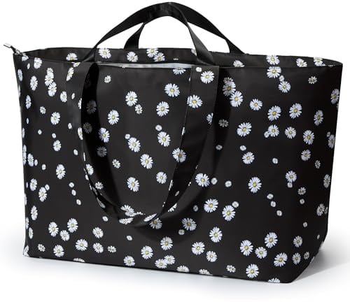 KALIDI Faltbare Shopper Reisetasche Strandtasche XXL,60L Extra große Carrybag Holdall Weekender Gym Tasche mit Reißverschluss Leichtgewicht für Frauen Reisen,Strand,Camping
