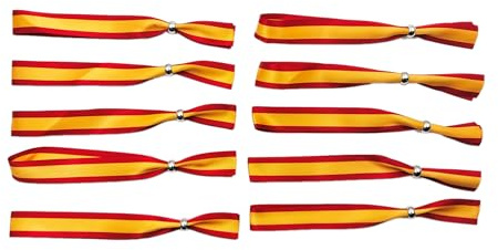 Pandiui23 10 Pulsera España 10 Pulseras Bandera de España Ajustable Tela Hombre Mujer Unisex