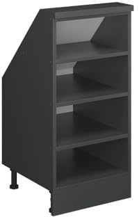 Vicco Küchenschrank für Dachschrägen R-Line, Anthrazit, 40 cm | Offener Stauraum · Tiefe 46 cm · Höhenverstellbare Füße · 3 Einlegeböden · ✓ Frei kombinierbar