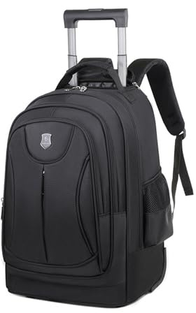 FANDARE 35L Laptop-Trolleys Herren Rollerrucksack 2 IN 1 Business Wandlungsrucksack Reiserucksack mit Rollen Trolley-Rucksack Rollen Handgepäck Notebook bis 15.6 Zoll Arbeit Aaktenkoffer Schwarz