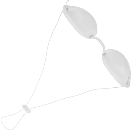 Hoement Cache-œil Blanc en Tpu Confortable pour Traitements de Beauté et Lavage des Sourcils, Protège les Yeux Lumière Masque Oculaire Réutilisable