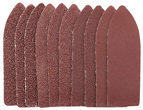 Ten 60 Grit Hook and Loop Finger Sander Sheets (67 x 67 x 22mm)