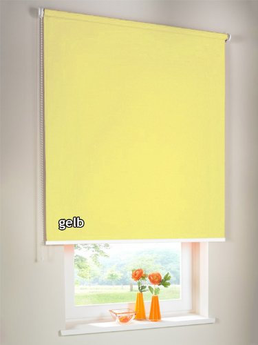 Verdunkelungsrollo Seitenzugrollo Kettenzugrollo Rollo Verdunkelung 40 x 210 cm / 40x210 cm gelb - Bedienseite links