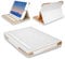 MOFRED® White & Tan Apple iPad Air (Launched 2013) Leather Case-MOFRED®- Executive Multi Function Leather Standby Case for Apple iPad Air with Built-in magnet for Sleep & Awake Feature + Screen Protector + Stylus Pen