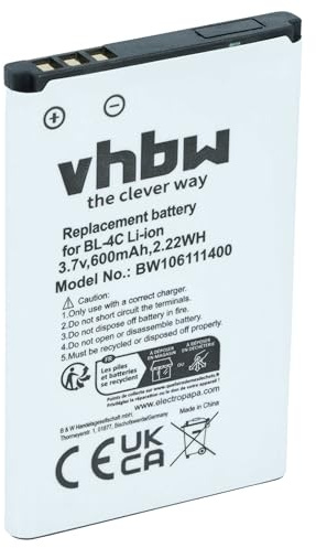 vhbw 1x Akku kompatibel mit MYPHONE 3350, 6650 Handy Smartphone Telefon (600 mAh, 3,7 V, Li-Ion)