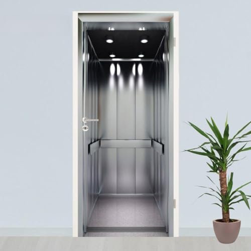 FurnitureAndDecor Türklebefolie-Dekorfolie für Türen Selbstklebender Folienaufkleber 90x200 cm - Motiv Fahrstuhl