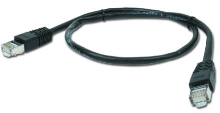 Gembird patchcord RJ45, cat.5e, FTP, 0.5m, Black (PP22-0.5MBK)