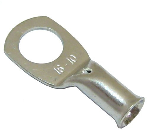 All Trade Direct 20 Copper Tube 16Mm X 10Mm Lug Battery Starter Cable Welding Crimp Terminal Ring