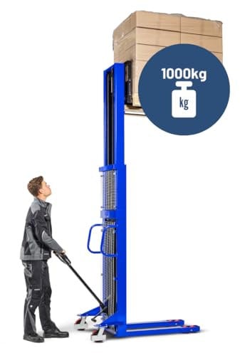 Pallit Hochhubwagen manuell 3000mm Hubhöhe 1000kg Tragkraft Lift-XXL PU Rollen Flexibler & Wendiger Manueller Handstapler Hubwagen Hydraulik-Stapler schnellhub