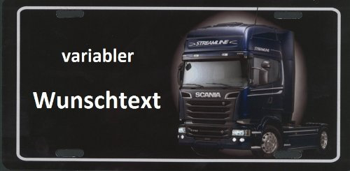 Scania Nummernschild Selbst Gestalten und personalisieren Ideale Geschenkidee Metallschild Aluminium-Schild individuelles Trucker-Accessoire LKW-Zubehör Aluschild Kennzeichen-Schilder