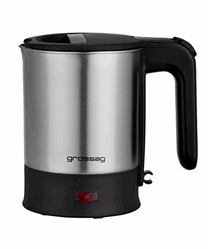 Grossag Elektrischer Wasserkocher WK 6 mit maximal 0,5 Liter Kunststoff-Topf, Dampfstopp-Automatik, Taste für Start und Stopp, verdecktes Heizelement, WK6.07