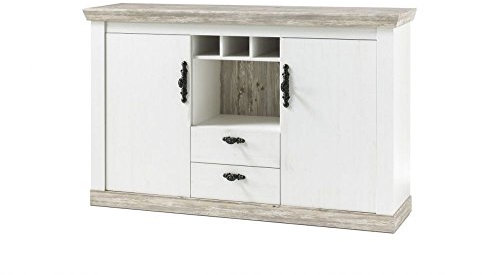 Beauty.Scouts Sideboard Kiruna I Anrichte, Schrank, Pinie weiß, 169x104x45 cm