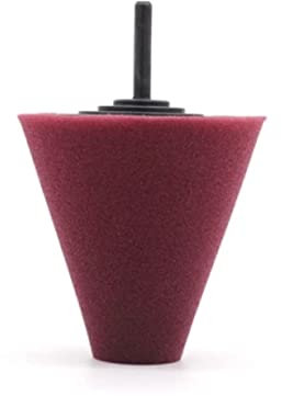 Lux Metal - Cono Rosso Scuro in Spugna lucidatura lucidare Pulire tampone Disco abrasivo per Ruote in Lega Cerchio a Raggi Mascherina Calandra cromatura,Alluminio Acciaio Inox Argento Ottone Rame