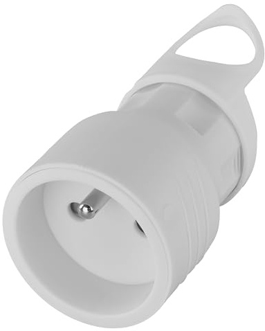 EMOS - Steckdose ohne Kabel, Ersatz-Buchse aus Kunststoff mit Lasche, Kabel-Kupplung mit erhöhtem Berührungsschutz, für Kabelquerschnitt 1,5 mm2, 3 680 W, IP20 Innenbereich, 250 V/16 A max., Weiss
