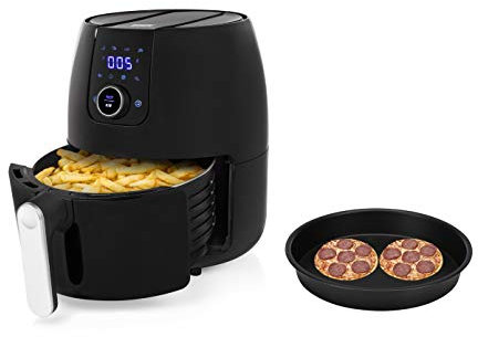 Digitale XXL Heißluftfritteuse mit Pizzapfanne 4,5 Liter, mit digitalem Display - ohne Öl frittieren