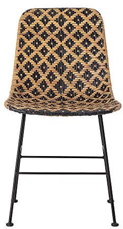 Bloomingville Essstuhl Kitty, schwarz, Rattan