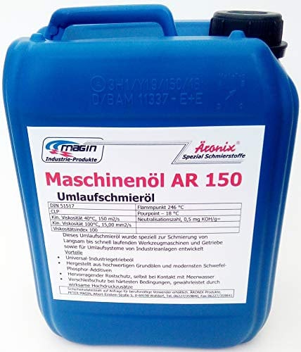 (11€/L) 5L Äronix AR150 Maschinen Getriebeöl Umlaufschmieröl Bohrhammer Stemmhammer Schlagwerk Getriebe Öl Schmieröl