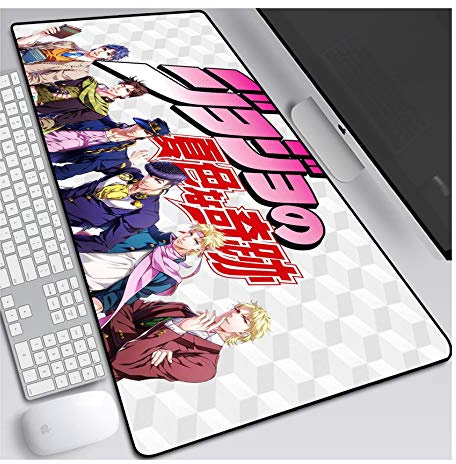 Mouse Pad Jojo's Bizarre Adventure Anime Mauspad Gemütlich Mousepad 700x300mm Mikrofaser Verbessert Geschwindigkeit und Präzision, Rutschfest Gummierte Unterseite Waschbar Verschleißfest,Für PC,H