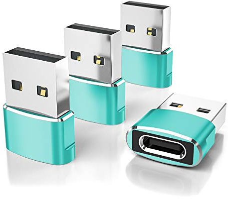 Elebase USB to USB C Adapter 4Pack,Type C Female to A Male Charger Converter for iPhone 12 13 14 15 16 Pro Plus Max,Airpods,iPad 9 10 Air 5 Mini 6,Samsung Galaxy S20 S21 S22 S23 S24,Z Flip Fold 3 4 5