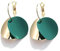Pendientes para mujer de plata 925, pendientes en forma de pétalo, pendientes para mujer, fantasía, joyas de fantasía (Verde)