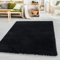 SIMPEX Teppich Wohnzimmer Shaggy 160 x 230 cm Schwarz Modern Einfarbig Design - Hochflor Teppich Schlafzimmer Pflegeleicht und Extra Weich - Teppich Flauschig für Küche Esszimmer Kinderzimmer Rug