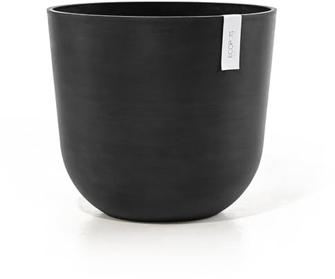 Ecopots Oslo 45 Blumentopf - L 45 cm x H 39,4 cm - Innen- und Außenbereich Dunkelgrau