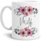 Tasse mit Spruch - Kaffee Tasse_Milf - Motivtasse mit Blumenmotiv - Geschenkidee - Keramiktasse in Weiß, 300ml