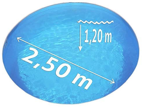 POOL Total Rundpool-Set Bronze Ø 2,50 x 1,20 m, Folie blau 0,80 mm, teileingelassen