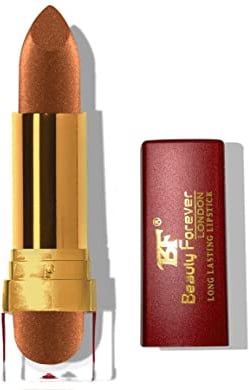 Beauty Forever Long Lasting Cream Lipstick, Glossy & Moisturising Lip Formula, Vitamin C & E Enriched, Hydrating Feature, High Impact Lip Colour, Available In 24 Shades (Metallic Brown (LL110))