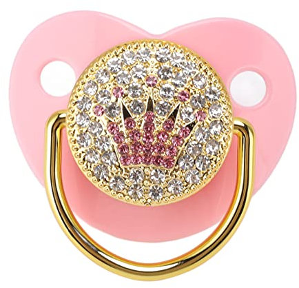 Baby Schnuller Ultra Light Soft Bling Silikon Neugeborenen Schnuller für 6-18 Monate Säugling für Gestillte Babys, Glow in The Dark Schnuller, Baby Mädchen Schnuller(Rosa)