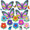 Herefun Blumen Schmetterlings Folienballons, 12 Stück Folienballon Geburtstag Mädchen Kinder, Bunt Schmetterling Luftballons Kindergeburtstag, Helium Ballons Set Schmetterling (Butterfly)